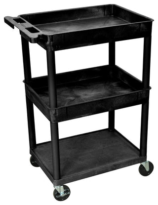 Luxor 3-Shelf Black Tub Cart