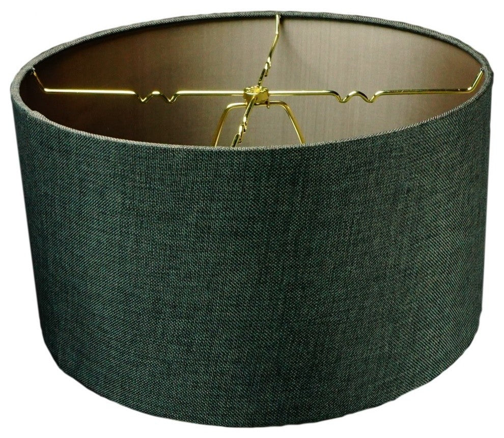 Shallow Drum Lampshade 18"x18"x10", Granite Gray Burlap