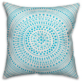 Blue Circle Pattern Outdoor Throw Pillow, 18x18