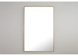 Elegant Eternity Metal Frame Rectangle Mirror 28 Inch Brass