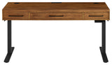 Modern Electric Sit/Stand Desk, Height Adustable, Rich Medium Brown