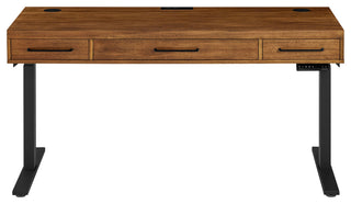 Modern Electric Sit/Stand Desk, Height Adustable, Rich Medium Brown