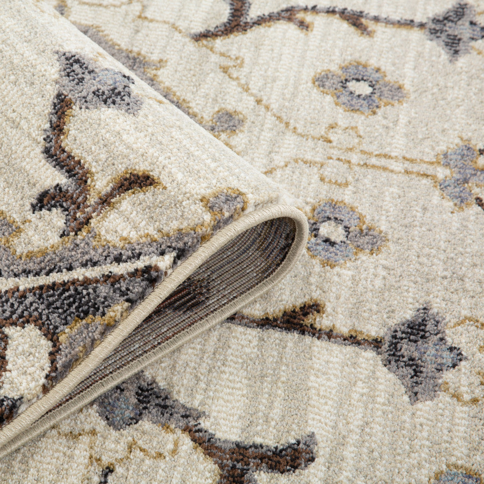 Jordan Eva Runner, Ivory, 2'7" x 10", Medallion
