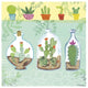 "Cacti Garden I no Birds and Butterflies" Paper Print by Farida Zaman, 26"x26"