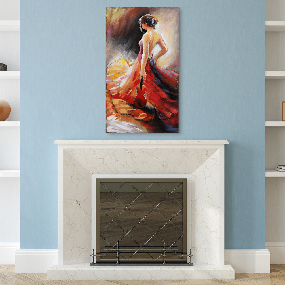 "Flamenco" Beautiful Woman Mixed Media Iron Hand Painted Dimensional Wall Art