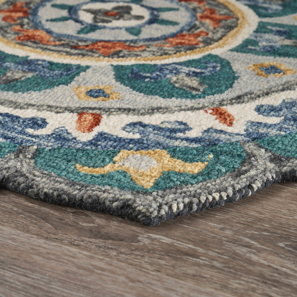 Eclectic Floral Mandala Indoor Area Rug, 4' Round