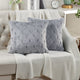 Jacquard Rabbit Faux Fur Pillow Cover 2 Piece Set, Silver Grey, 20" X 20"