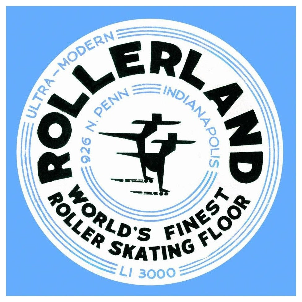 "Rollerland World's Finest Roller Skating Floor" Print by Retrorollers, 32"x32"