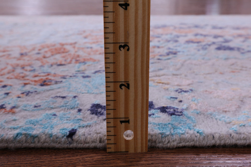 Runner Hand-Knotted Wool and Silk Modern Rug 2' 6" X 12' 1" Q11826