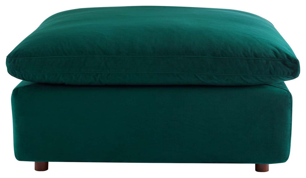 Commix Down Filled Overstuffed Performance Velvet 6-Piece Sectional Sofa Green