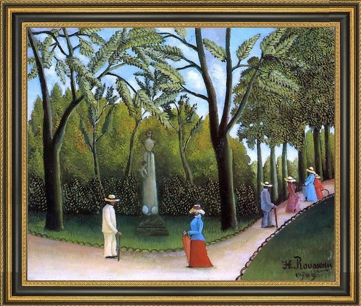 Henri Rousseau Luxembourg Garden Framed Premium Canvas Print, 20"x25"