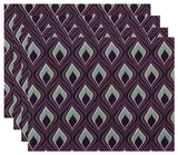 Candlelight Geometric Print Placement, Mulberry, Set of 4
