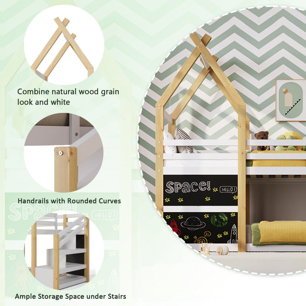 Gewnee Twin over Twin House Bunk Bed
