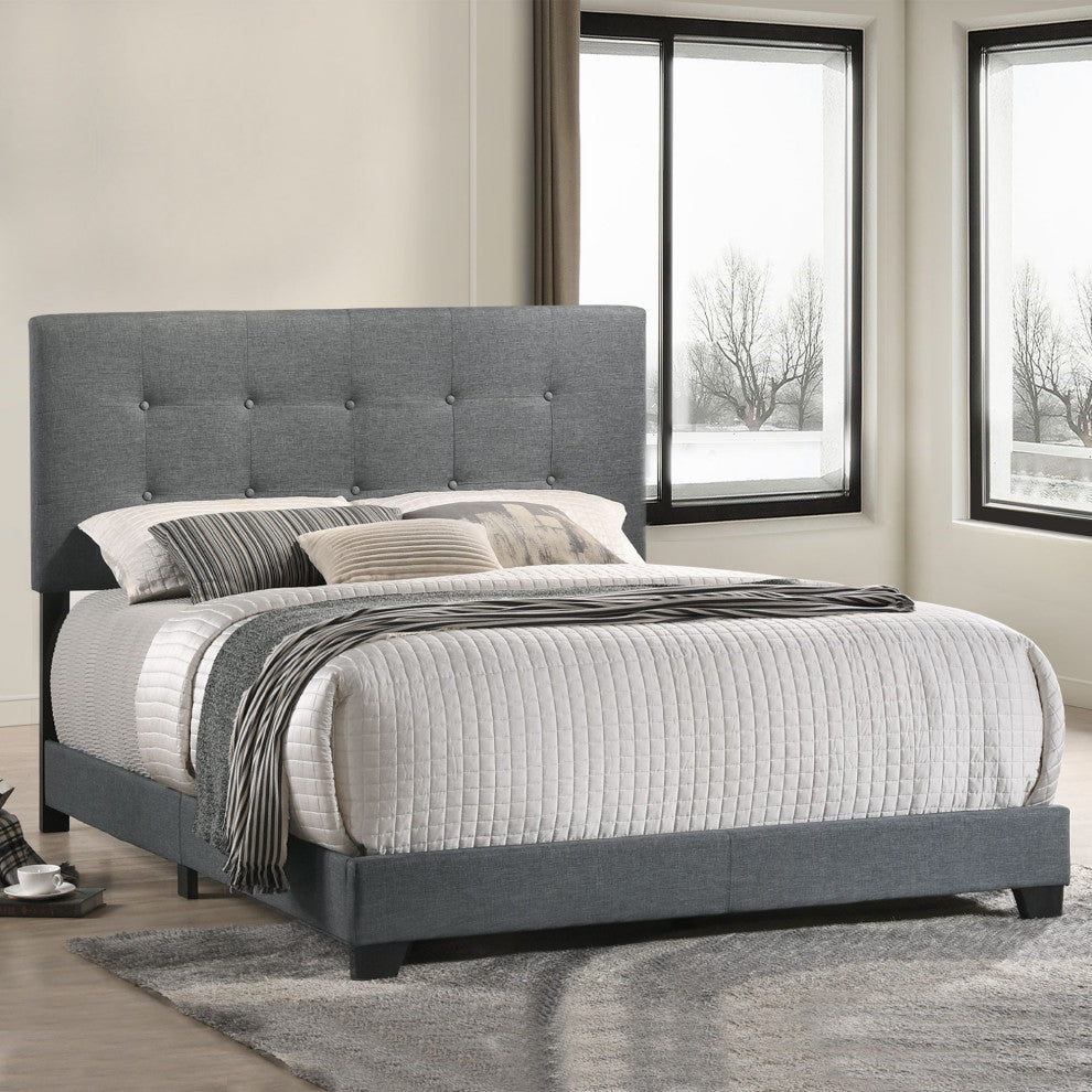 Kent Addyson Upholstered Platform Bed, Gray, Queen
