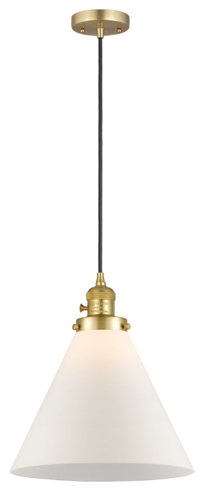 Innovations 201CSW-SG-G41-L-LED Cone 1 Light Mini Pendant, Switch, Satin Gold