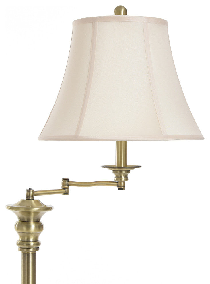 Swing Arm Floor Lamp Menlo Bronze, Antique Brass