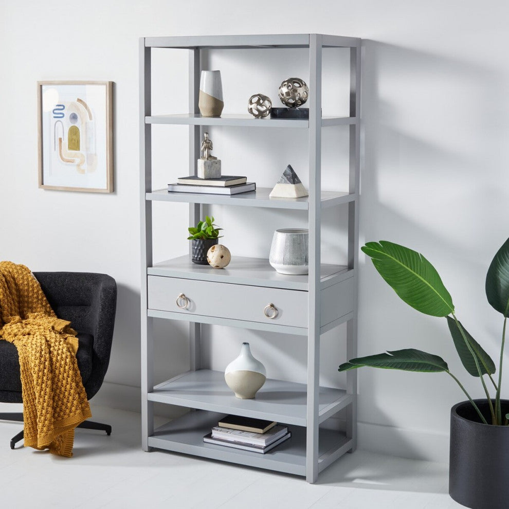 Safavieh Johni 1 Drawer 5 Shelf Etagere, Grey