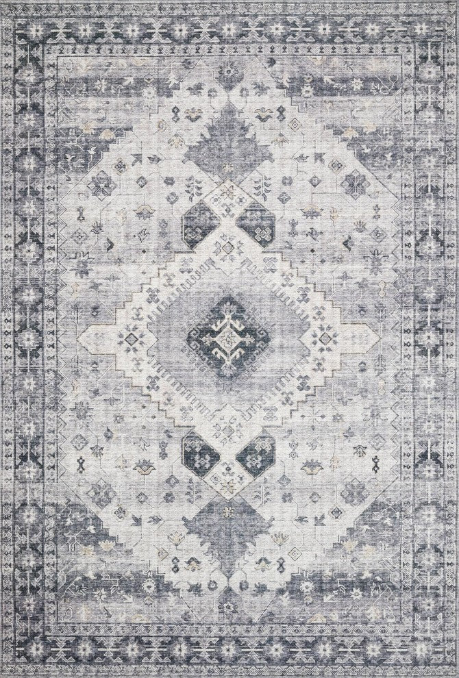 Printed Skye Area Rug, Silver/Gray, 1'6"x1'6" Sample