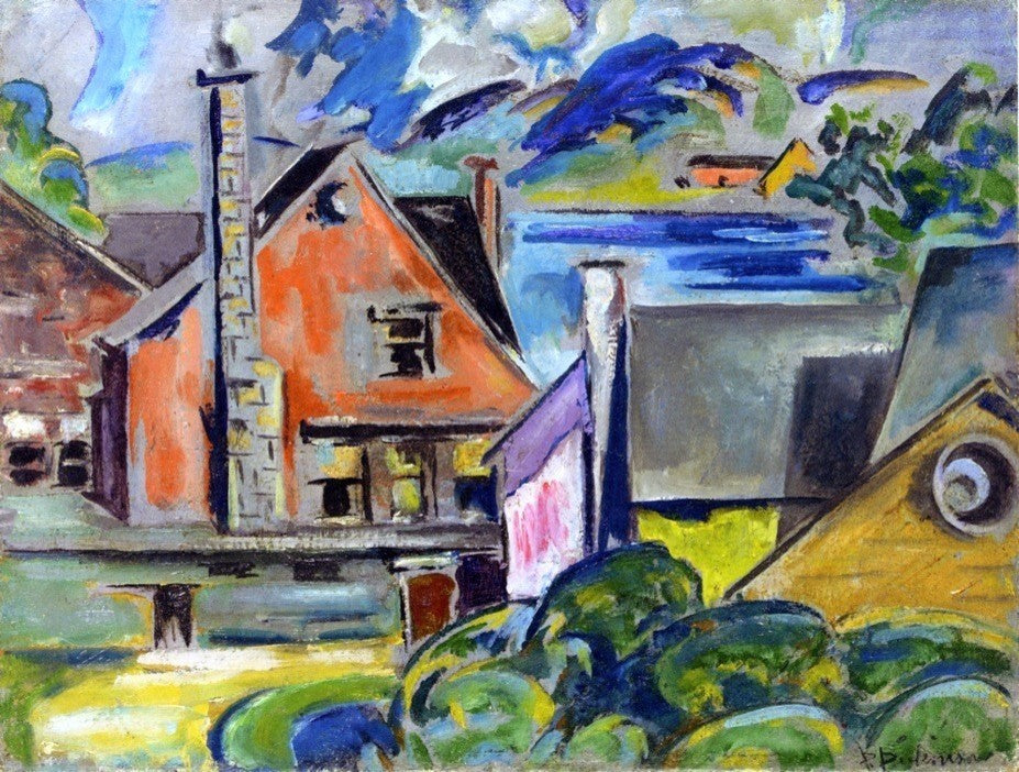 Preston Dickinson Village by the Sea - 21" x 28" Premium Canvas Print