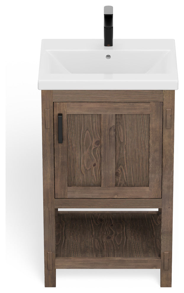 The Betsy Bathroom Vanity, Brown, 20", Single Sink, Freestanding