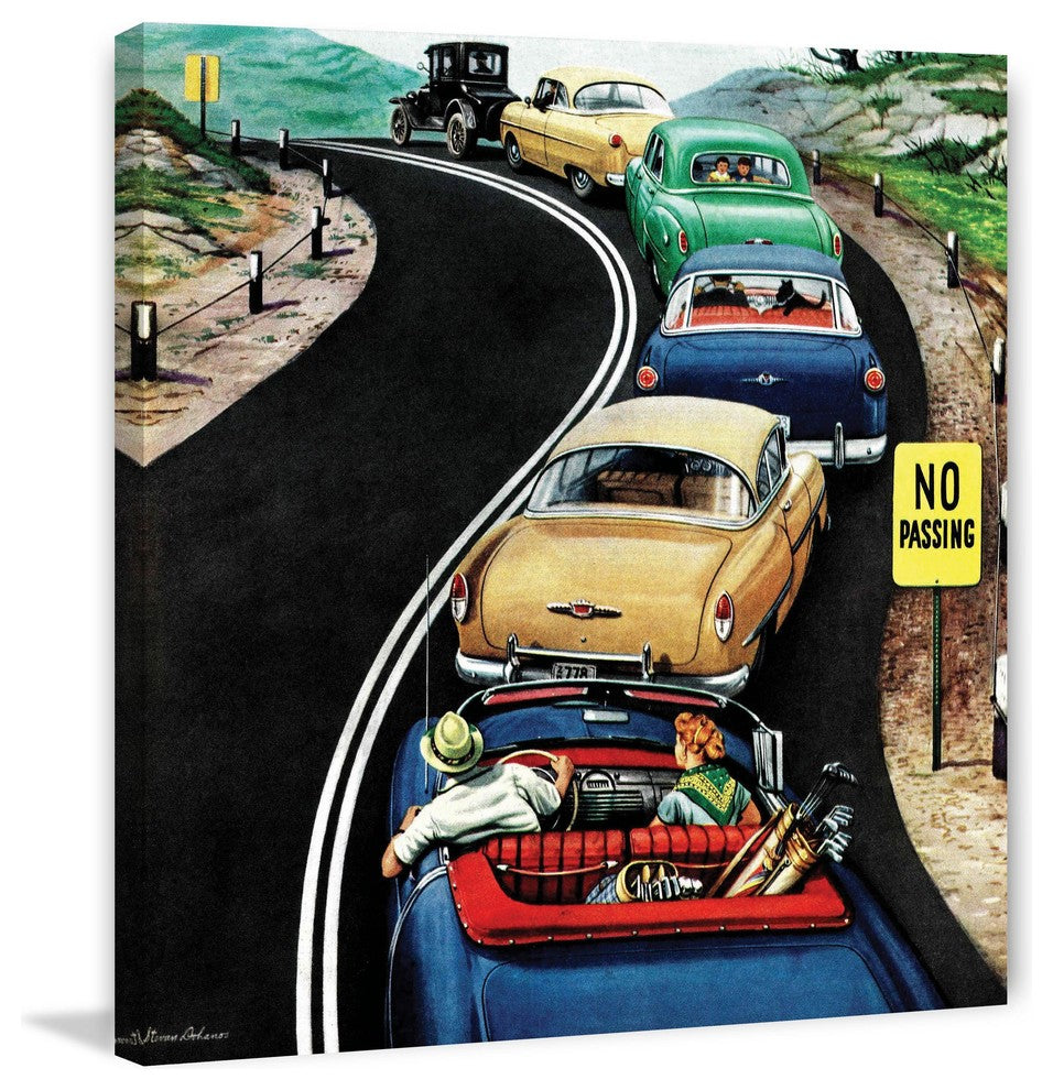 "No Passing" Painting Print on Canvas by Stevan Dohanos