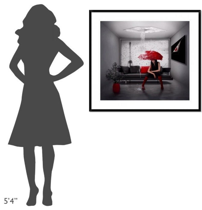 "Rain In Paris" Framed Digital Print by Natalia Simongulashvili, 38x34"