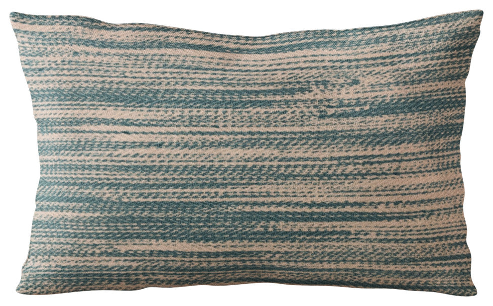 Plutus Blue Shower Stripe Luxury Throw Pillow, 22"x22"