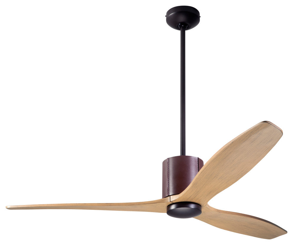 LeatherLuxe Fan, Bronze/Chocolate, 54" Maple Blade, Wall/Remote Control