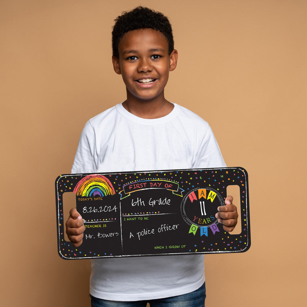 Last or First Day of School Rainbow Chalkboard