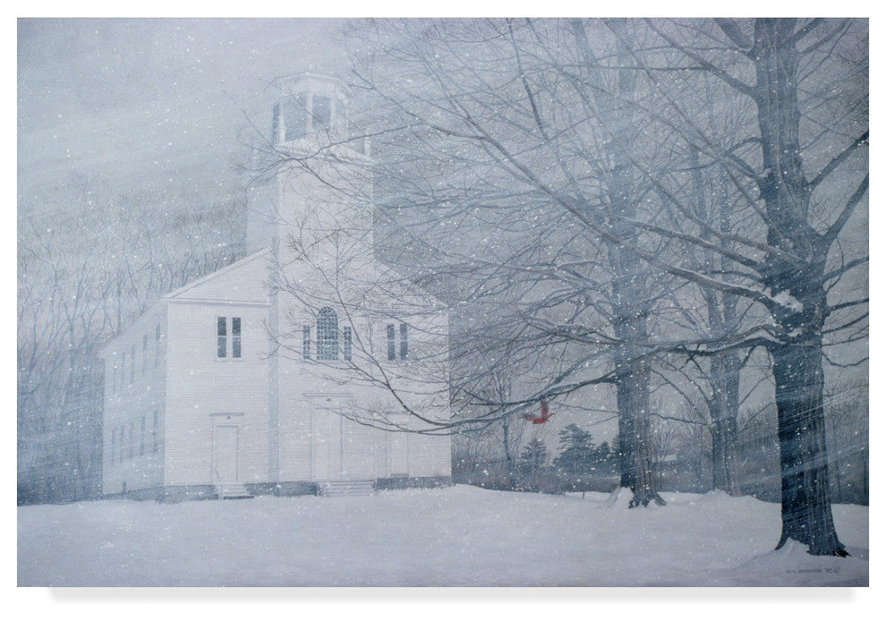 Ron Parker ''Winter Church Yard'' Canvas Art, 24"x16"