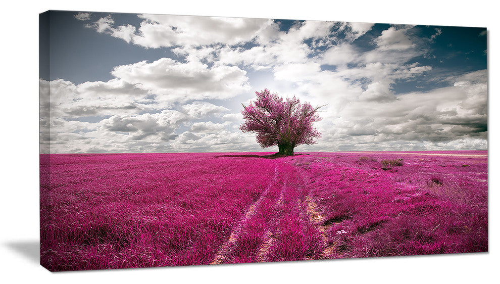 "Purple Tree Dreamscape" Landscape Canvas Photo Print, 32"x16"