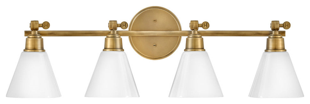 Hinkley Lighting 51184 Arti 4 Light 32"W Bathroom Vanity Light - Heritage Brass