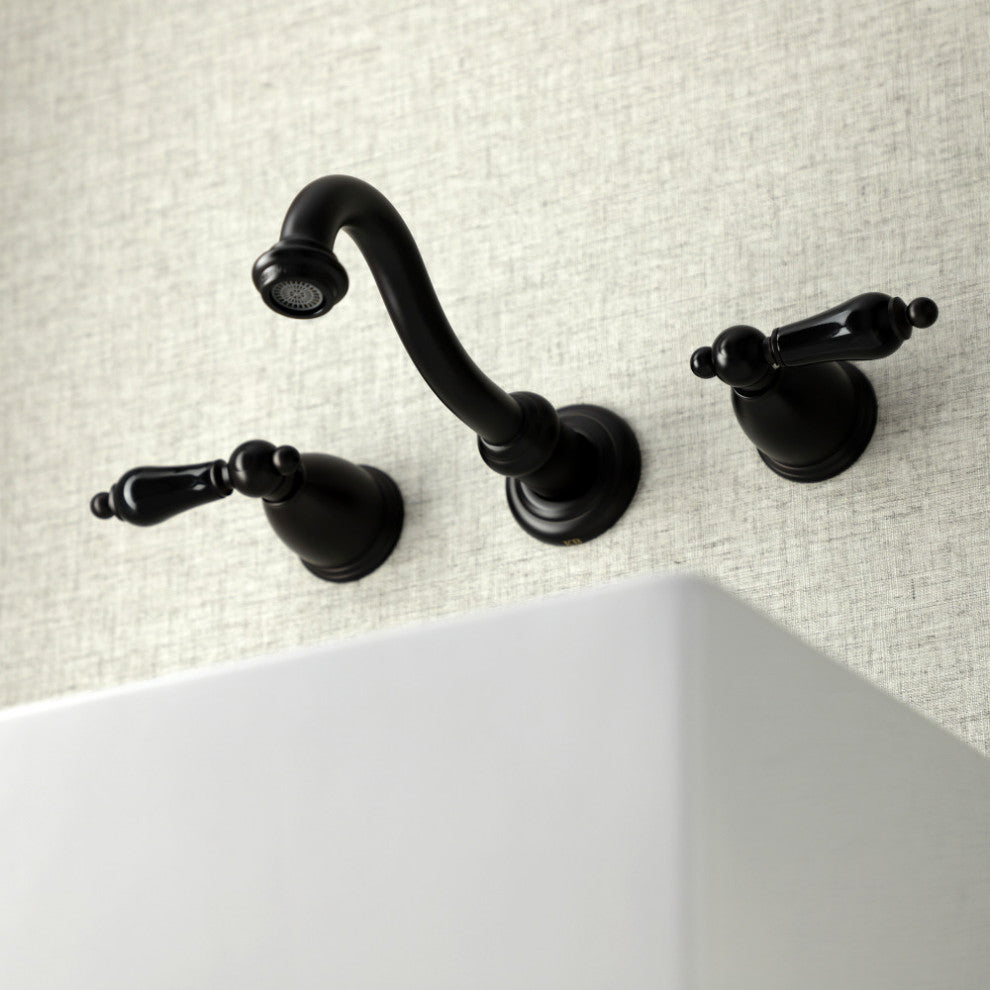 KS3125PKL Two-Handle Wall Mount Bathroom Faucet, Oil Rubbed Bronze
