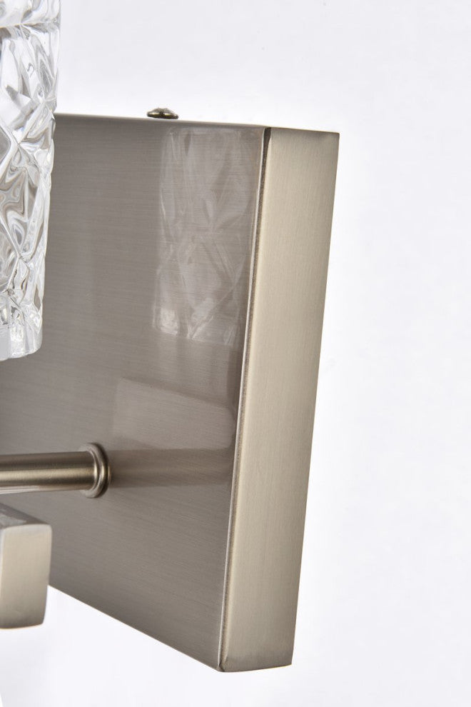 Conor 1-Light Bath Sconce, Satin Nickel With Clear Shade
