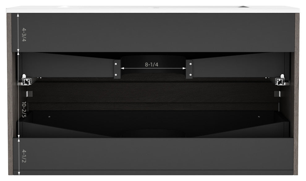 The Marlow Single Bathroom Floating Vanity, Kye, 36"