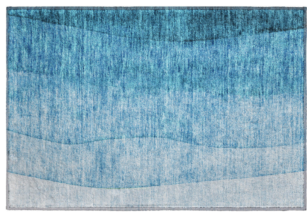 Premium Machine Washable Mayfield AMF625 Teal 1'8" x 2'6" Rug