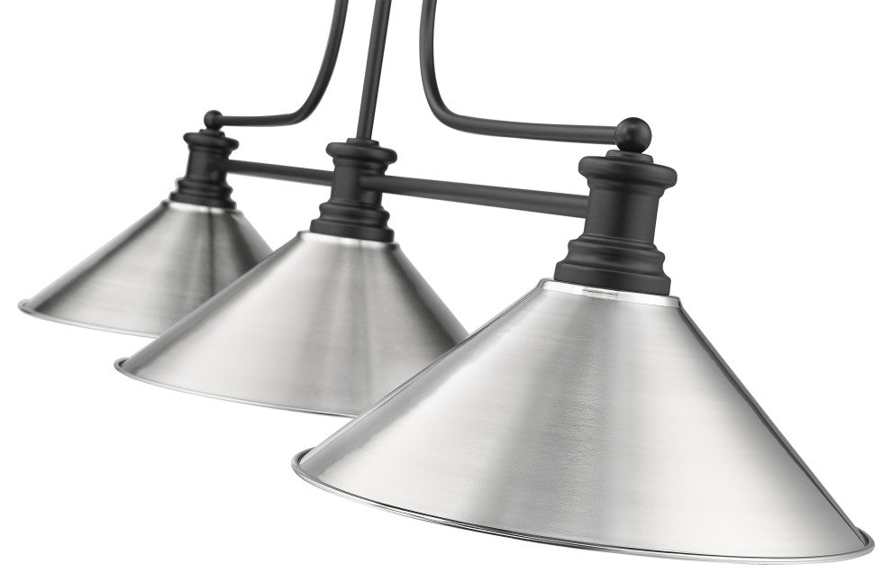 Zlite 725-3MB-BN15 3-Light Billiard, Brushed Nickel