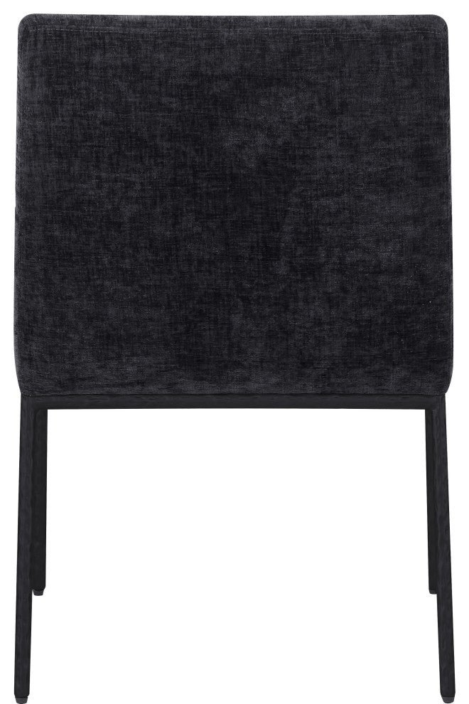 Reeves Upholstered Dining Chair, Black, Chenille , AC,  Matte Black, Set of 2