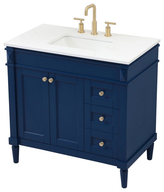 Home Living 21" Transitional Blue-Light Bathroom Vanity