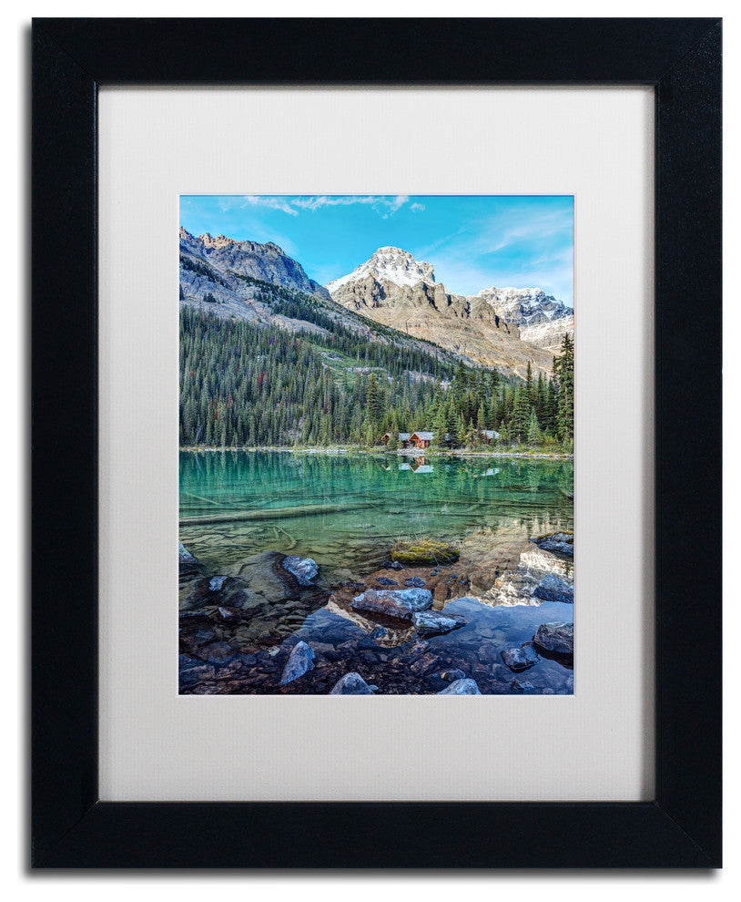 Pierre Leclerc 'Mount Huber Reflection' Matted Art, Black Frame, White, 14x11