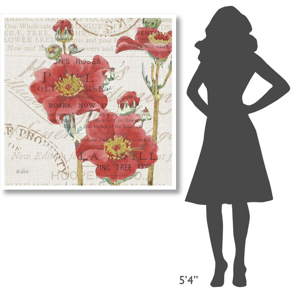 "Bookshelf Botanical V" Digital Paper Print by Katie Pertiet, 42"x42"