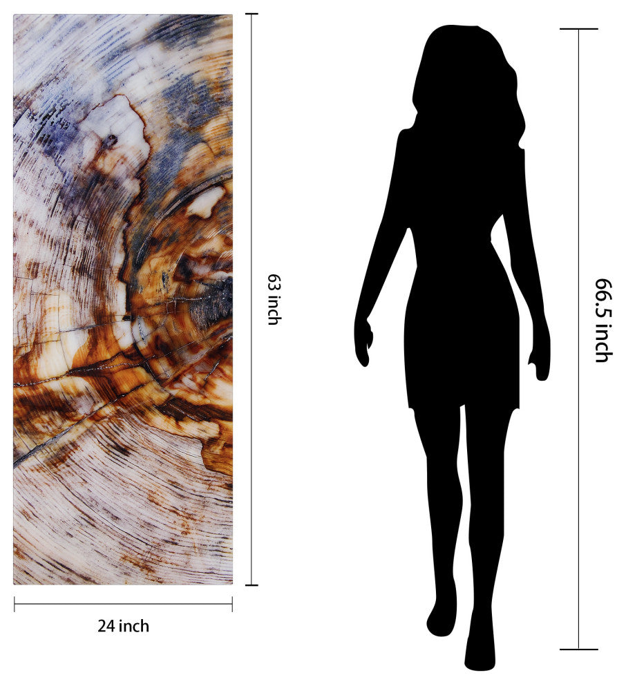 "Impact" Abstract Wall Art Frameless Free Floating Tempered Glass Print Set of 2