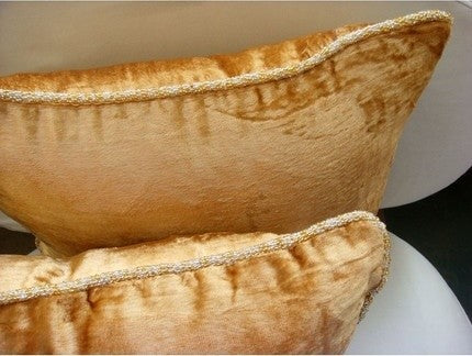 Throw Pillow Covers 26" x 26" Pillowcase Gold Velvet Solid Color - Gold Shimmer