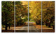 "Road Through Beautiful Green Trees" Landscape Wall Art, 4 Panels, 48"x28"