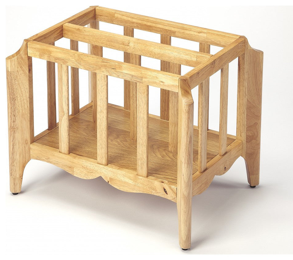 21" Natural Wood Magazine Basket