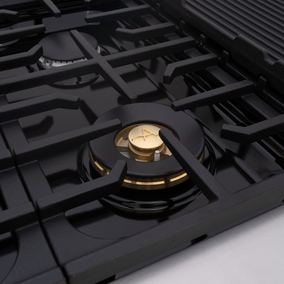 48" Slide-in Freestanding Gas Range & 6.7 Cu. Ft. Oven,8 Burners. Matte Black, Matte Black & Copper, 48"