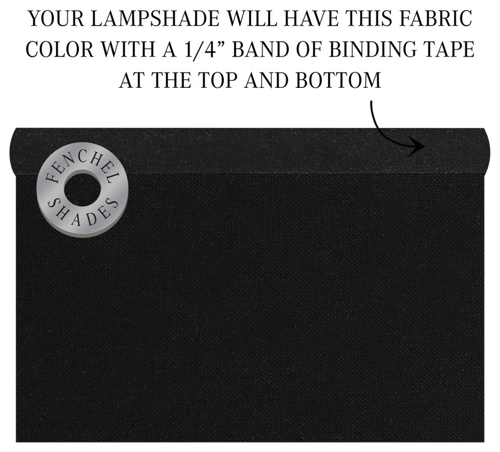 Fenchel Shades 10"x10"x14" Drum Shade, Linen Black
