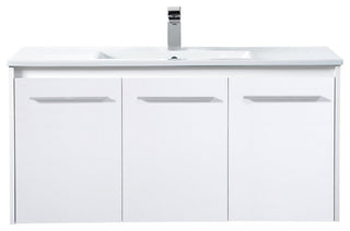 Single Bathroom Floating Vanity, White, 40"