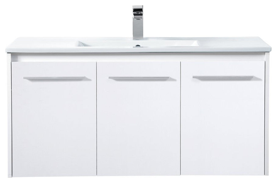 Single Bathroom Floating Vanity, White, 40"