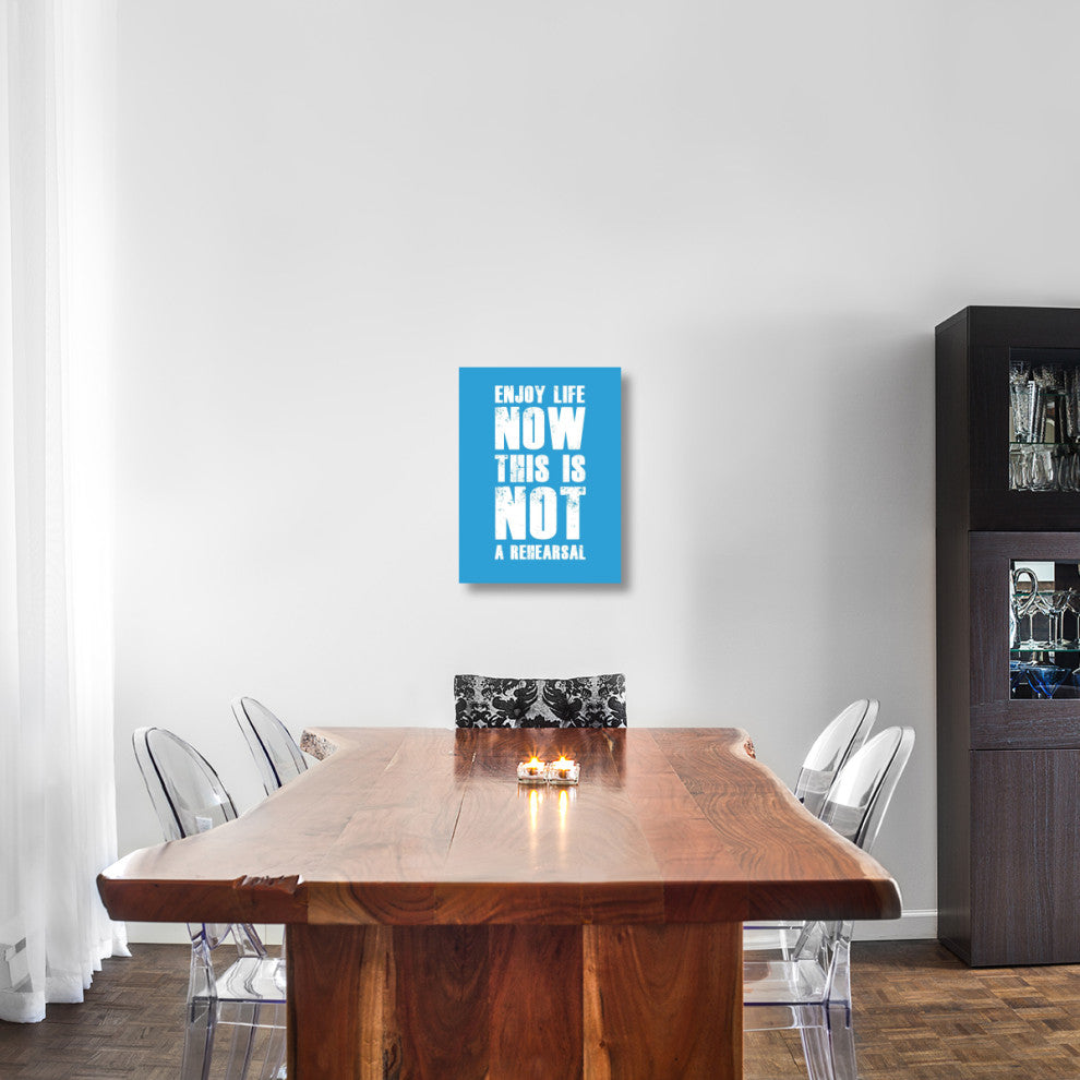 "Enjoy Life Now Poster  Blue" Fine Art Print